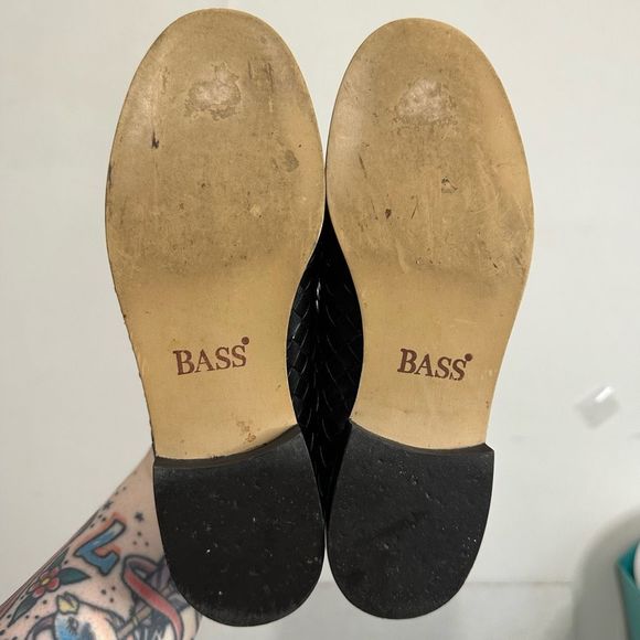 Bass Vintage Women’s Leola Leather Basket Weave Slip On Horsebit Loafers Size 6 - Picture 8 of 11